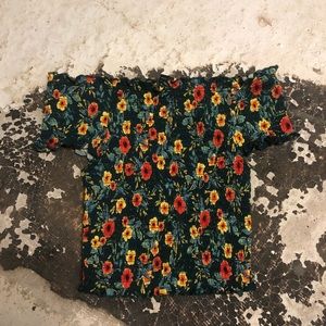 Small floral off shoulder crop top